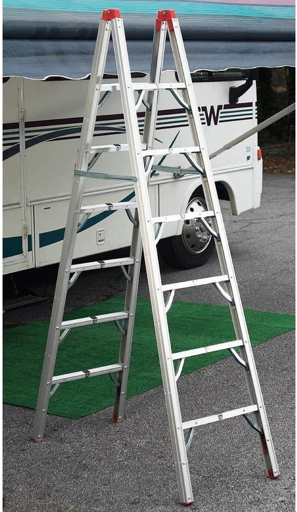 GP Logistics SLDD7 7' Compact Folding Ladder , Red