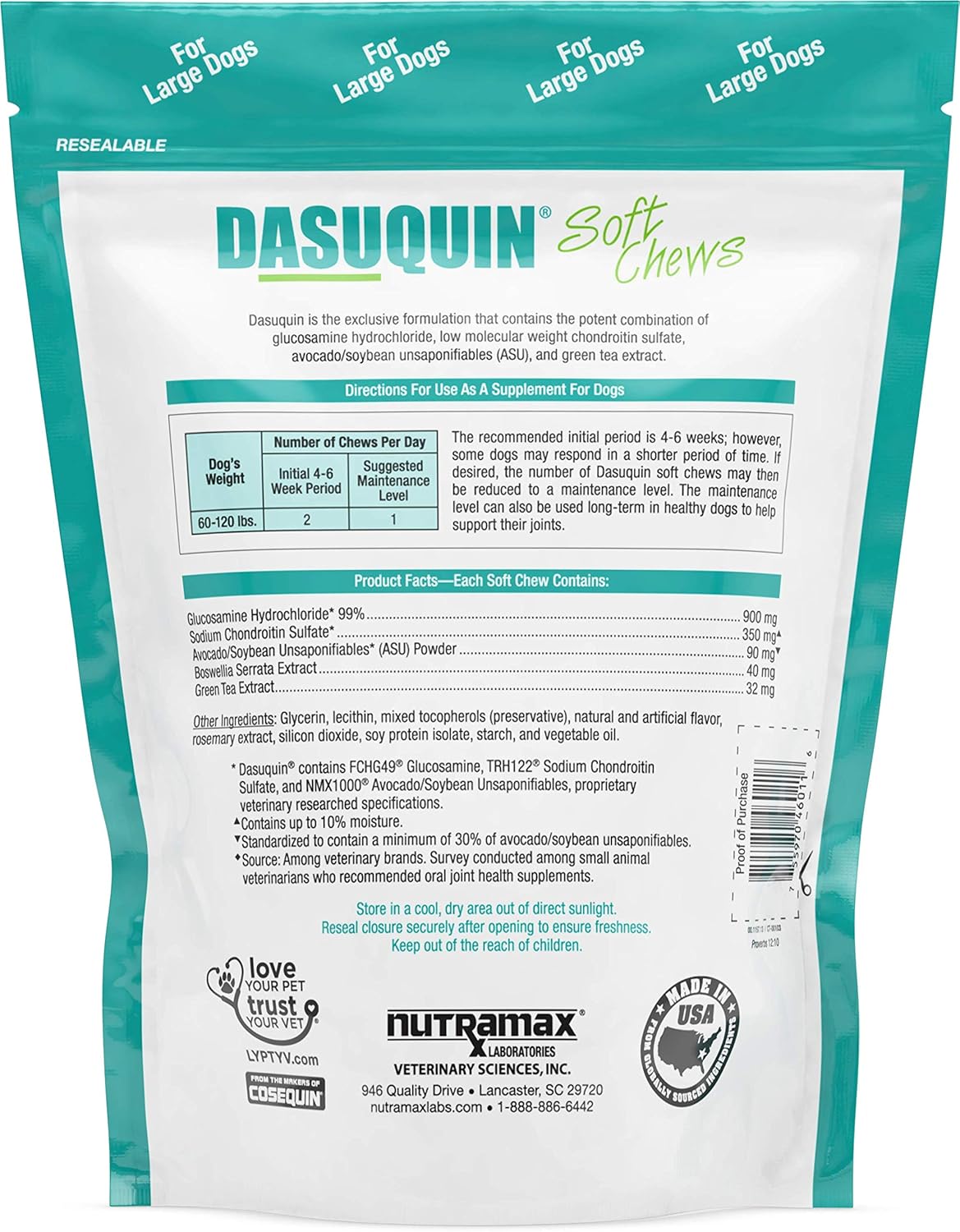 Nutramax Dasuquin Soft Chews, Large Dog, 150 Count Pack of 2