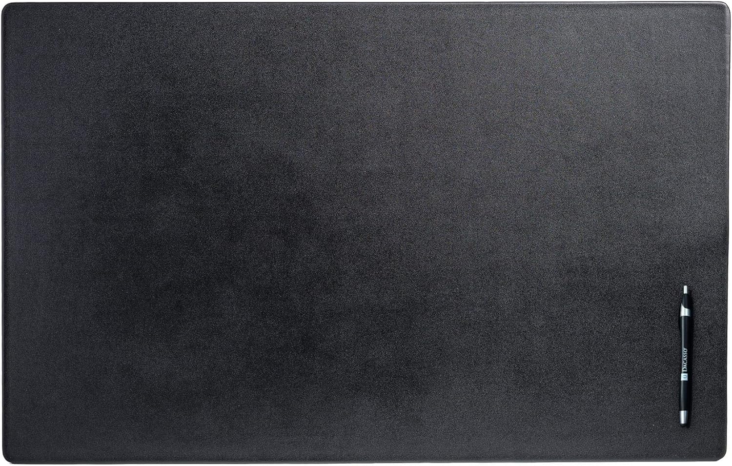 Dacasso Classic Leather Mat Desk pad, 30 x 19, Black