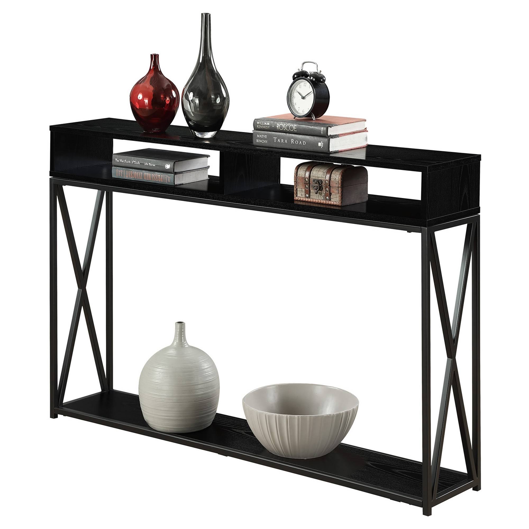 Tucson Deluxe 2 Tier Console Table - Black - Convenience Concepts