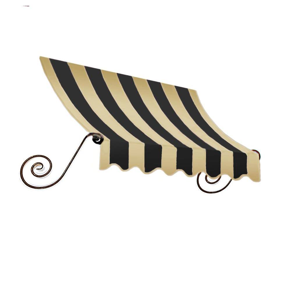 Awntech 4.38 ft. Wide Charleston Window/Entry Awning (18 in. H x 36 in. D) Black/Tan