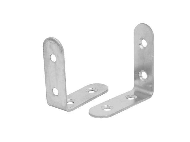 Unique Bargains 50mm 2-Inch Long Stainless Steel 90 Degree L Shaped Angle Bracket Brace 80pcs