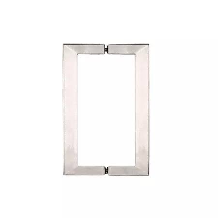 CRL Sq8x8sn Satin Nickel 8 inch x 8 inch Sq Series Square Tubing Back-to-Back Pull Handles, Silver