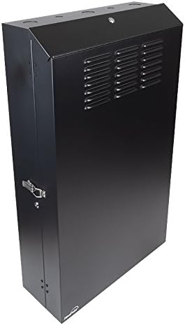 NavePoint 5U Low Profile Vertical Wall Mount Enclosure 36 Inch Server Depth Patch Panel Cabinet Black