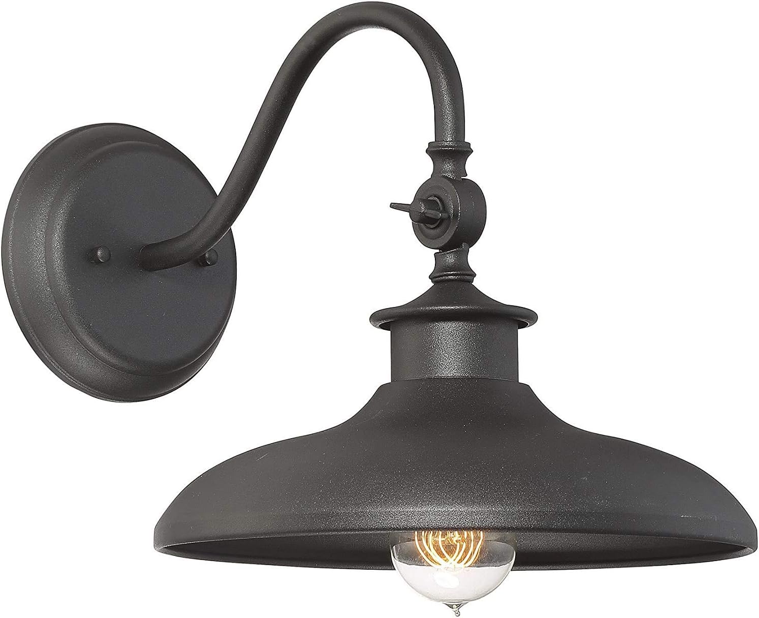 Trade Winds Lighting TW79589-BK Black Gooseneck Barn Light LED Compatible Fixture for Indoor/Outdoor Use