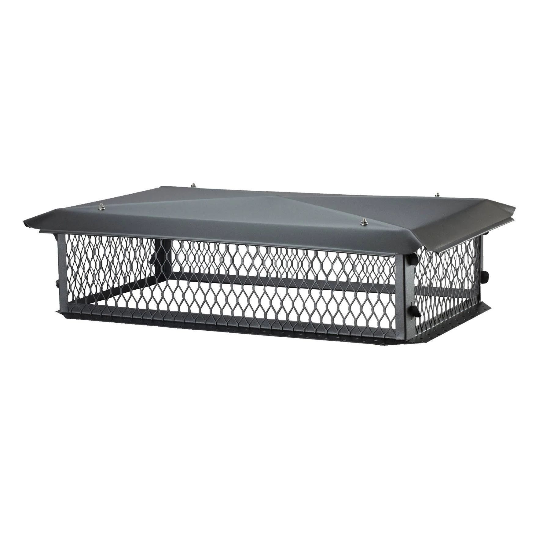 BigTop 15x22 x 37x22 Black Galvanized Multi-Flue Chimney Cap - 8x22 Height