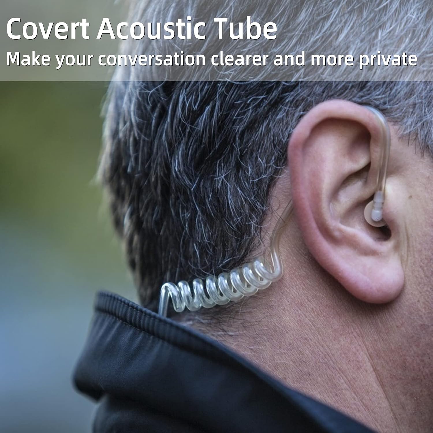 Retevis EA100M Acoustic Tube Surveillance 2 Way Radio Earpiece with Mic, Compatible with CP185 CP200d GP2000 CLS1410 BRP40 RDU4100 PRO3150 Walkie Talkies, Police Earpiece for Two Way Radio(10 Pack)