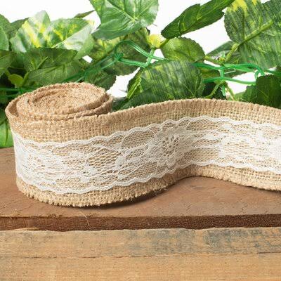 Carita Burlap Roll with Lace August Grove