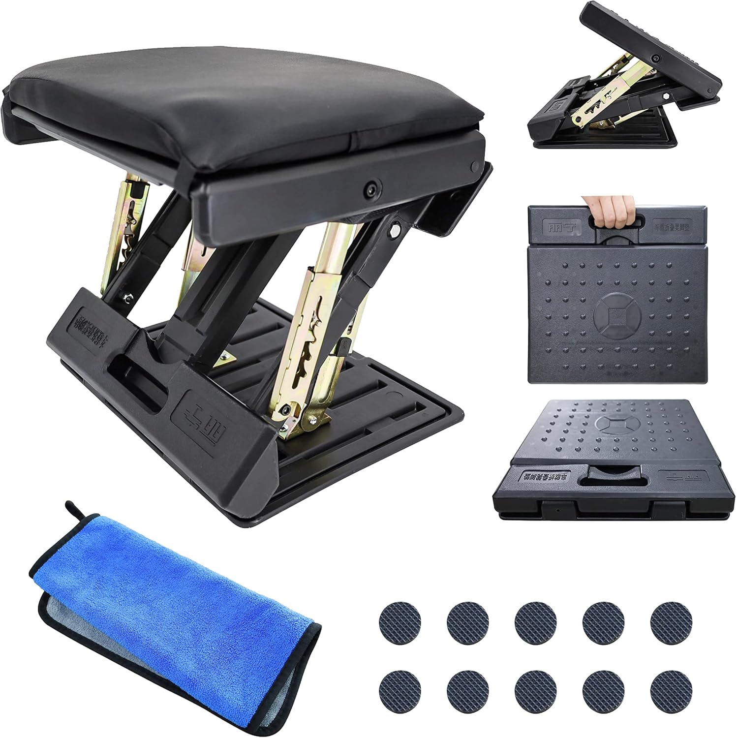 Adjustable Office Footrest with 4 Height Levels, Under-Desk Foot Rest with Massage Surface, Maximum Load 120 Pounds (Gray) Pack of 2