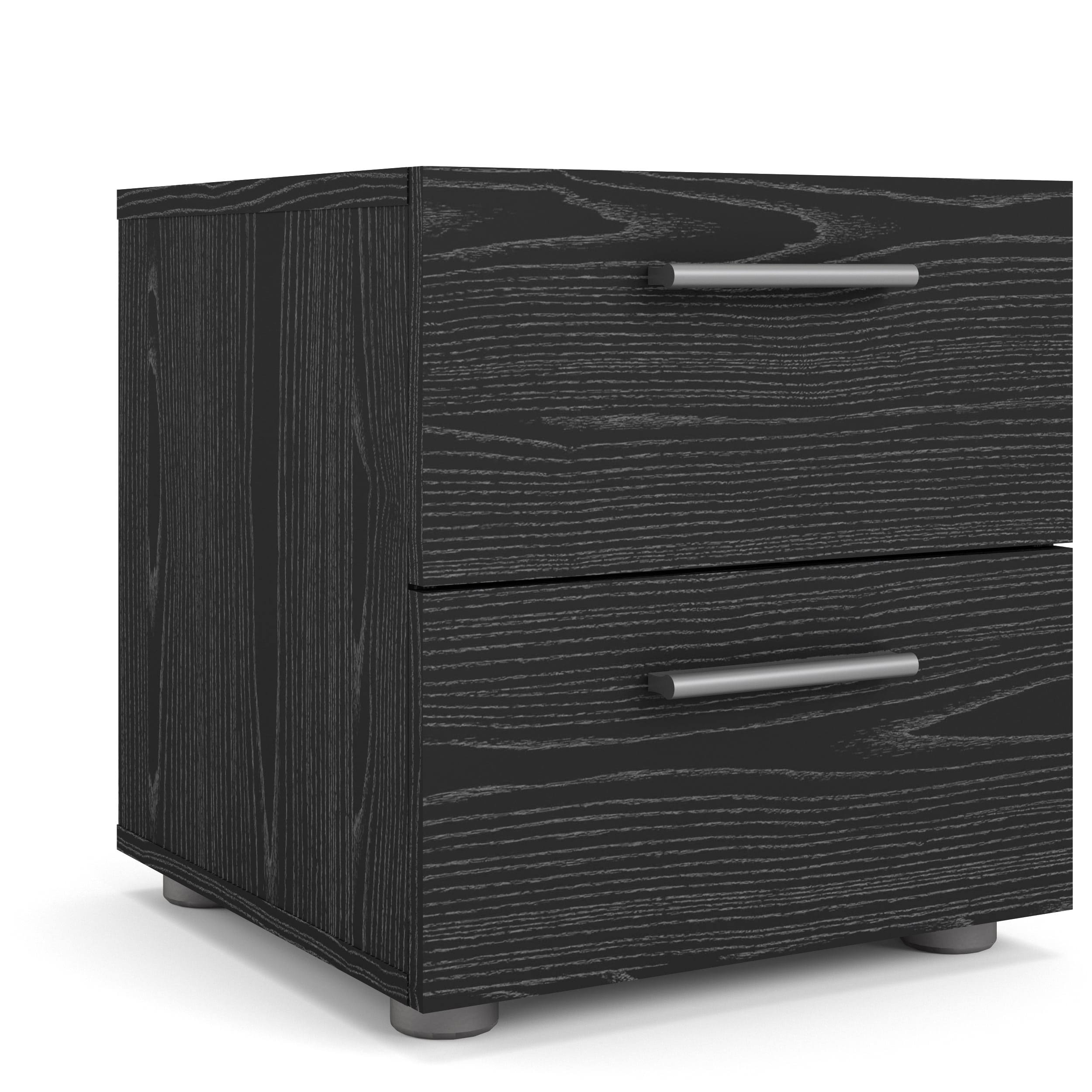 Tvilum Austin 2 Drawer Nightstand in Black Woodgrain - 7007061