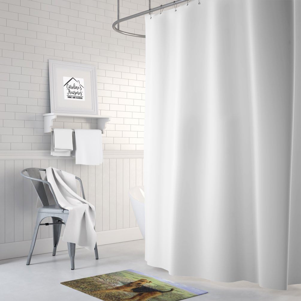 Caroline's Treasures HMHE0245RUG Airedale Terrier The Kings Country Bath Mat Machine Washable Anti-Fatigue Memory Foam Kitchen Rug, 19 X 27, Multicolor