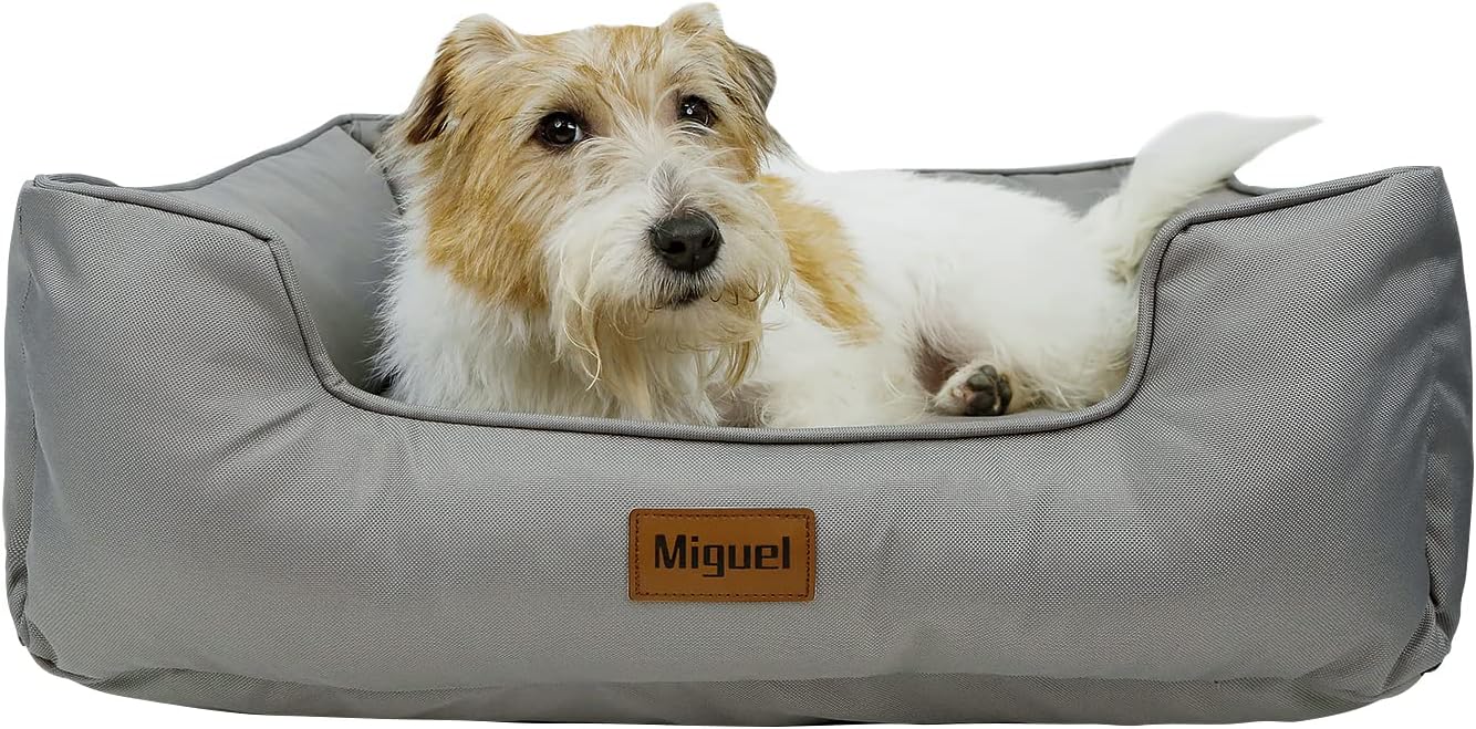 Miguel Water-Resistant Oxford Pet Bed Square Dog Bed Removable Zipper Cover Scratch Resistant Durable For Camping Beach Travel Outdoor Waterproof Wipe Clean For Large Medium Dog Cat(31