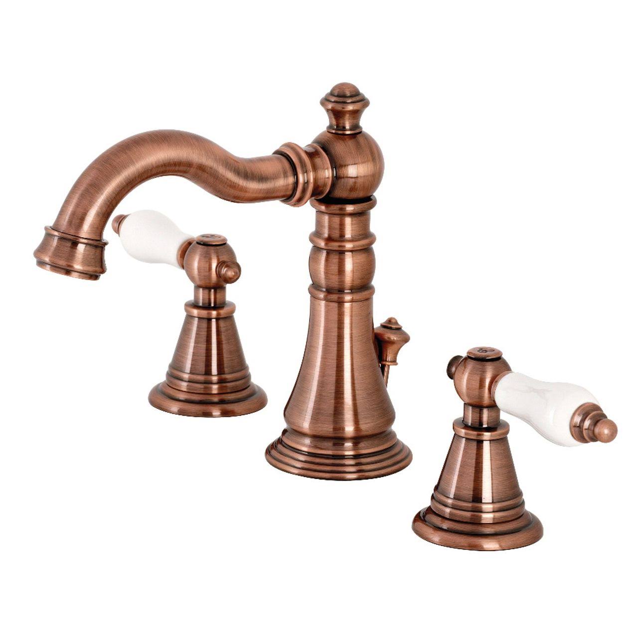 Kingston Brass FSC197PLAC English Classic Widespread Bathroom Faucet, Antique Copper