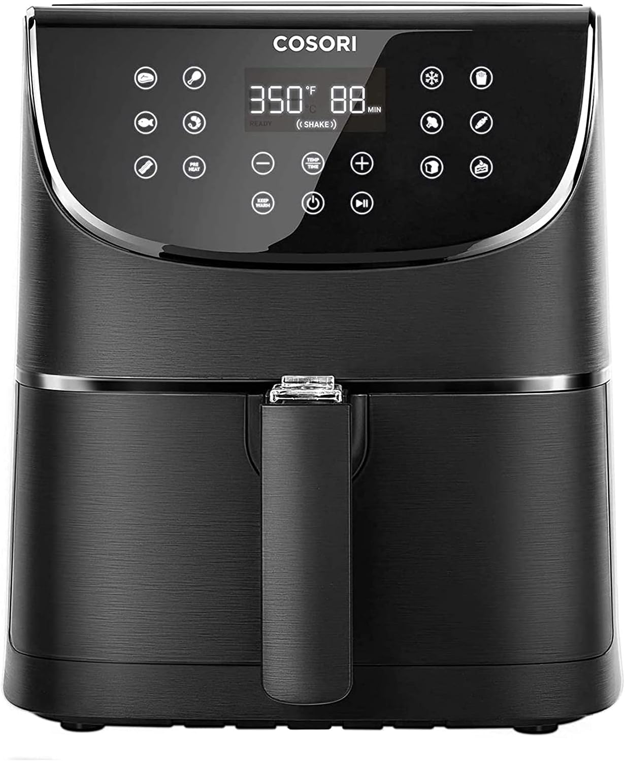 COSORI Air Fryer Oven Combo 5.8QT Max Xl Large Cooker (Cookbook with 100 Recipes), One-Touch Screen with 11 Precise Presets and Shake Reminder, Nonstick and Dishwasher-Safe Square Design Basket, Black