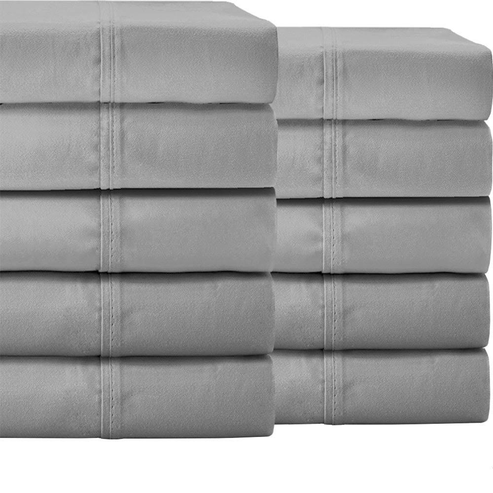 Bare Home Wholesale Sheet Sets - Premium 1800 Ultra-Soft Double Brushed Microfiber - Bulk Pack (Queen - Light Grey, 10 Pack - 15