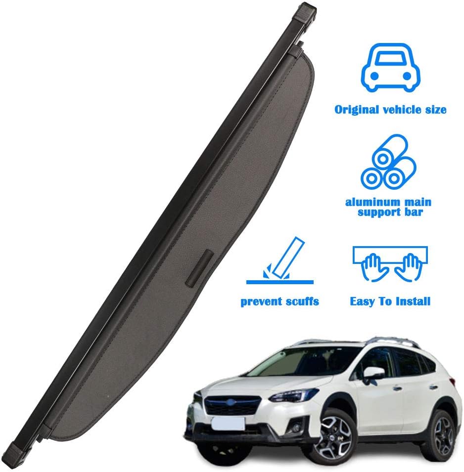 Marretoo Cargo Cover for 2014-2016 Subaru Impreza Cargo Cover Black Retractable Trunk Cover for 2013-2017 Subaru Crosstrek XV Accessories