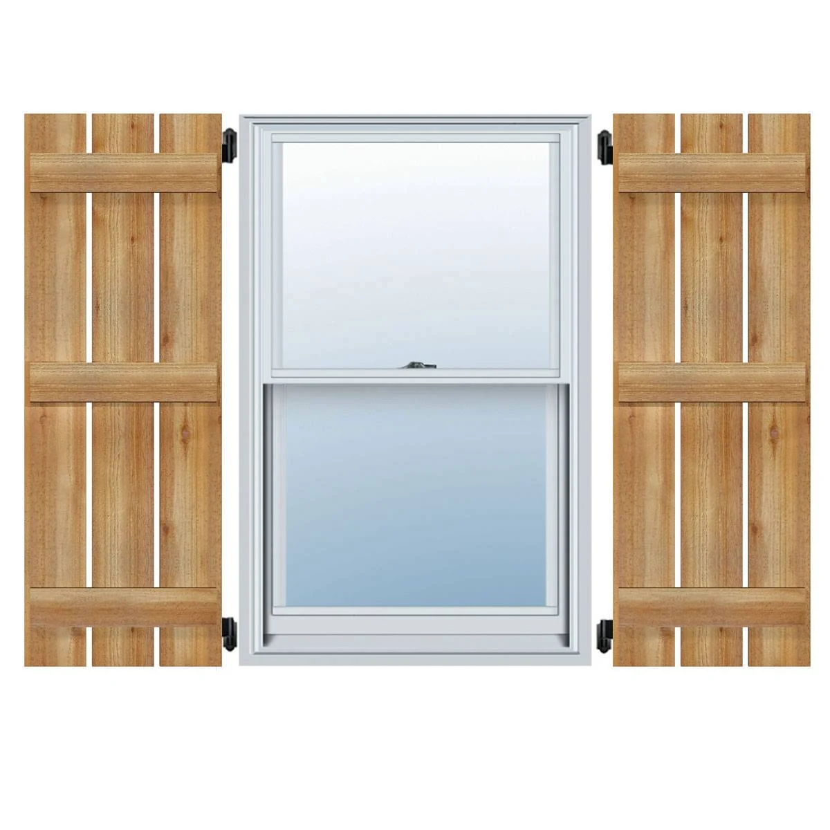 Ekena Millwork RBS06S23X065RWR 23x22W x 65x22H TimberCraft Four 5 3/8x22 Boards Spaced Board-n-Batten Shutters, Rough Sawn Weste