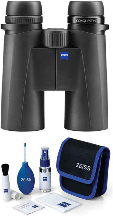 Zeiss 8x42 Conquest HD Binoculars (Black) and Lens Cleaning Kit Bundle (2 Items)