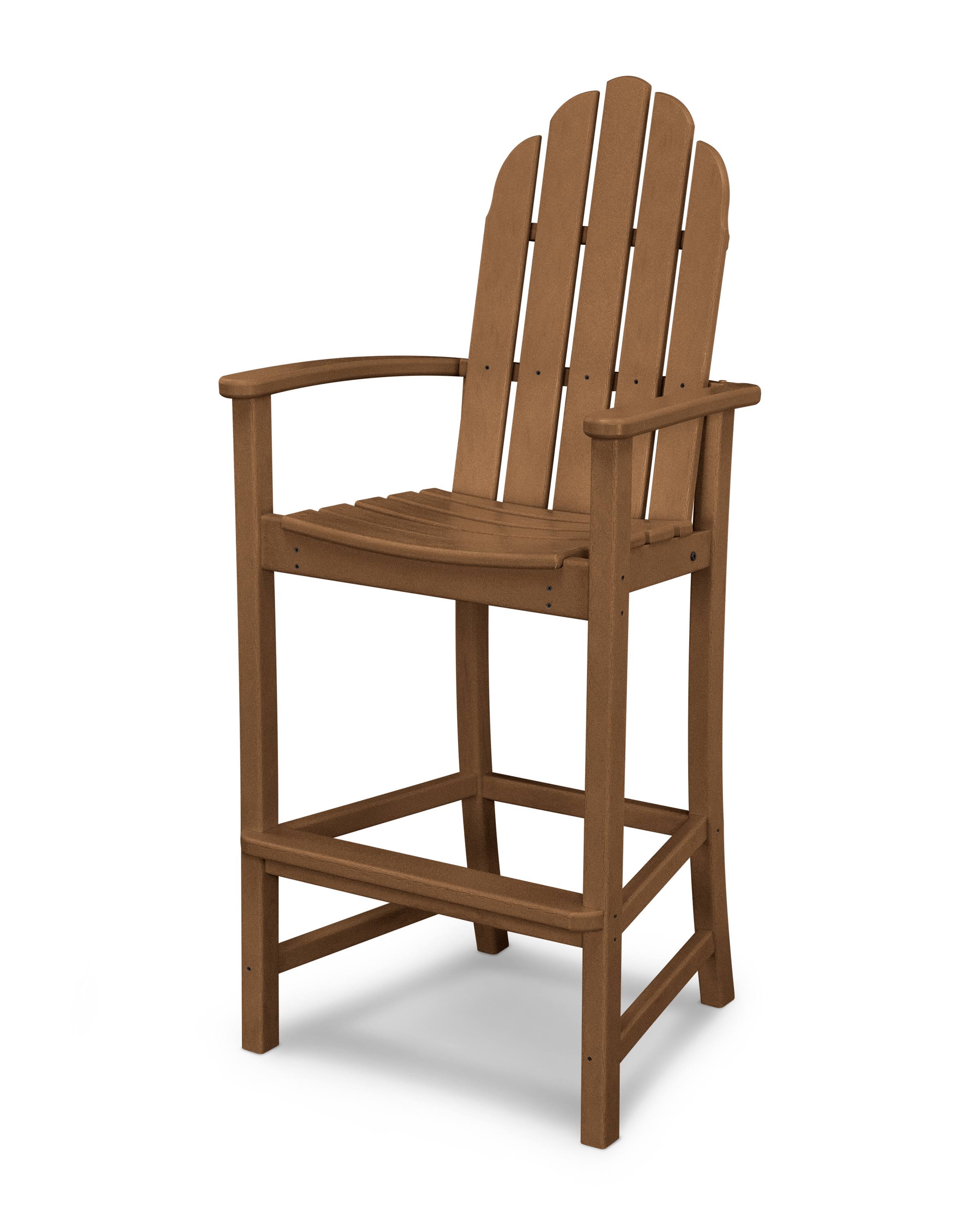 POLYWOOD Classic Adirondack Bar Chair - Teak