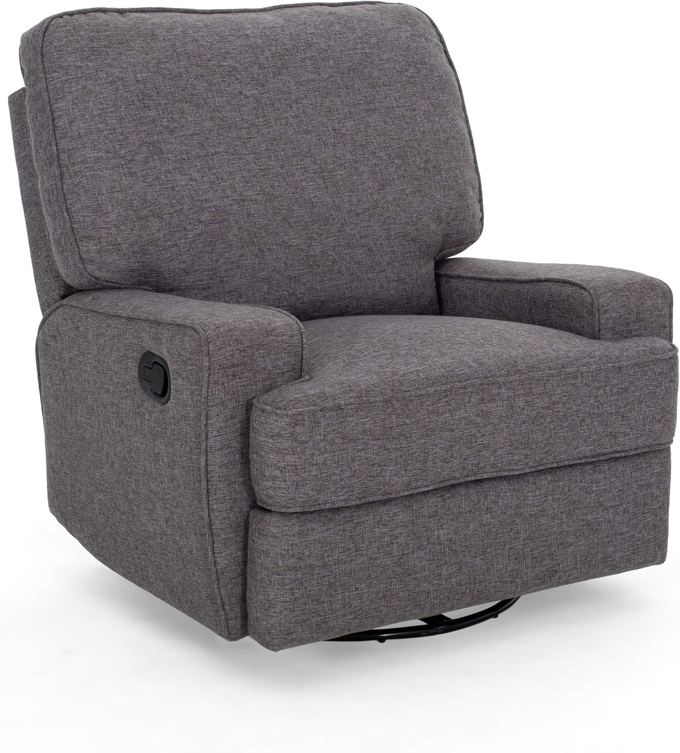 Christopher Knight Home Sibyl Glider Recliner with Swivel, Charcoal Tweed + Black