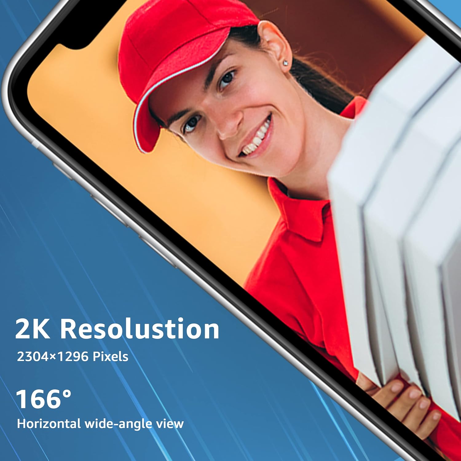 WiFi Video Doorbell Camera, Helidallr True 2K Wireless Video Doorbell Camera, IP66 Front/ Back Video Door Bell, 2-Way Audio, Motion Detection, Night Vision, Really Clear View for Home Security