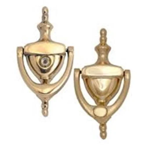Brass Accents A07-K6551-PVD 6 in. Lifetime Polished Brass Traditional Door Knocker with Eyeviewer
