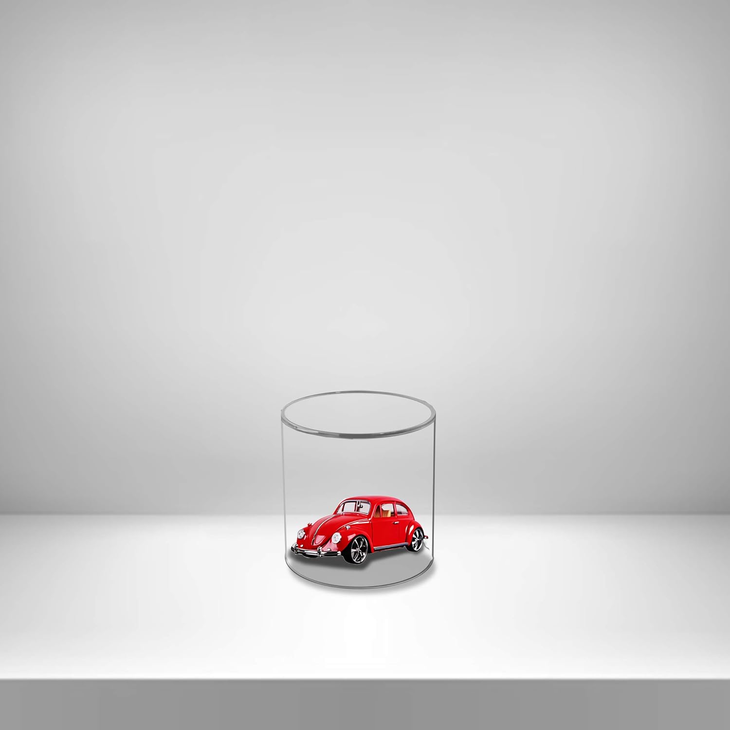 HK FIXTURES Clear Round Acrylic Cylinder – Easy Set up Round Display Dustproof Protection Case for Collectibles, Figure and Items (8