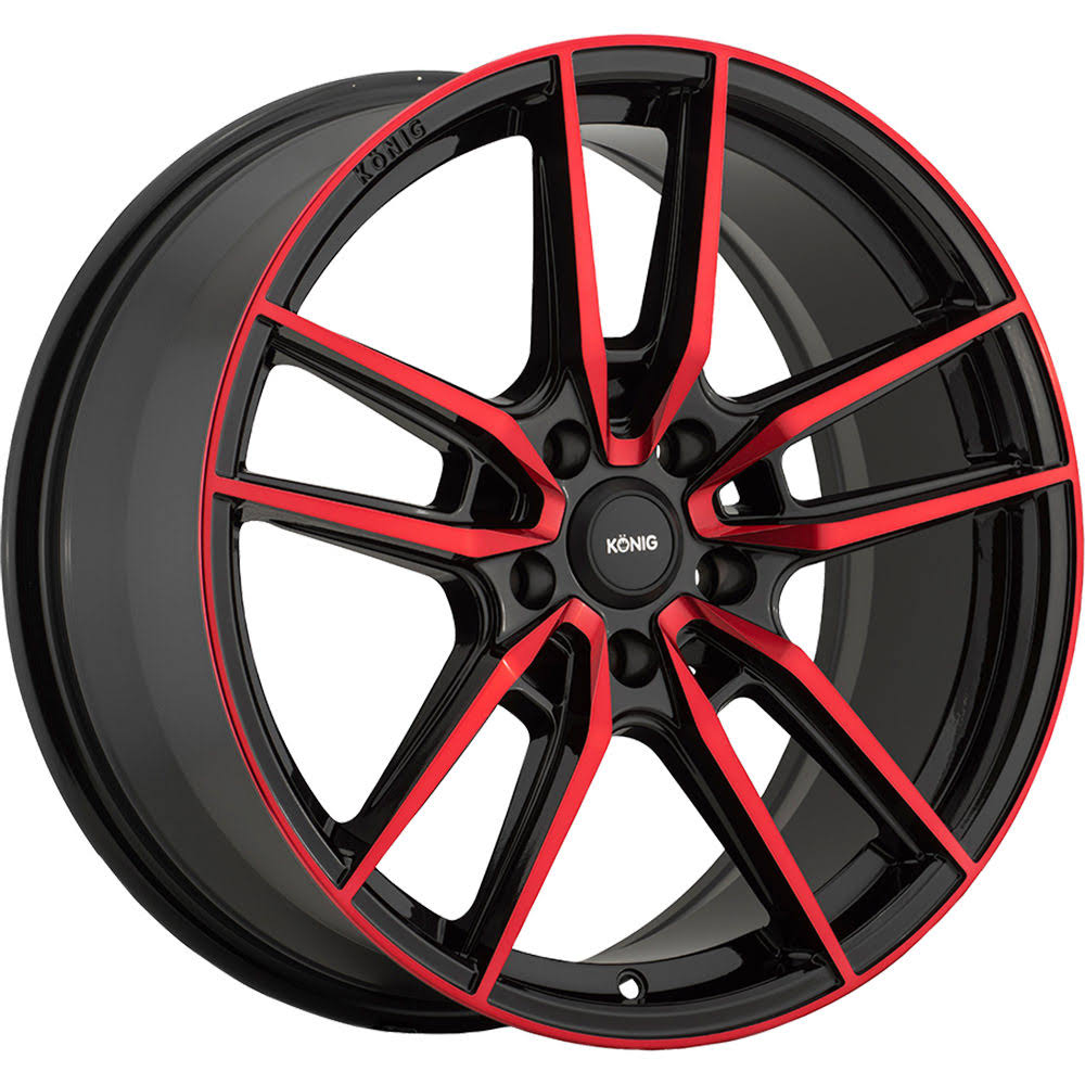Konig 55Br Myth 17x8 5x100 +43mm Black/Red Wheel Rim