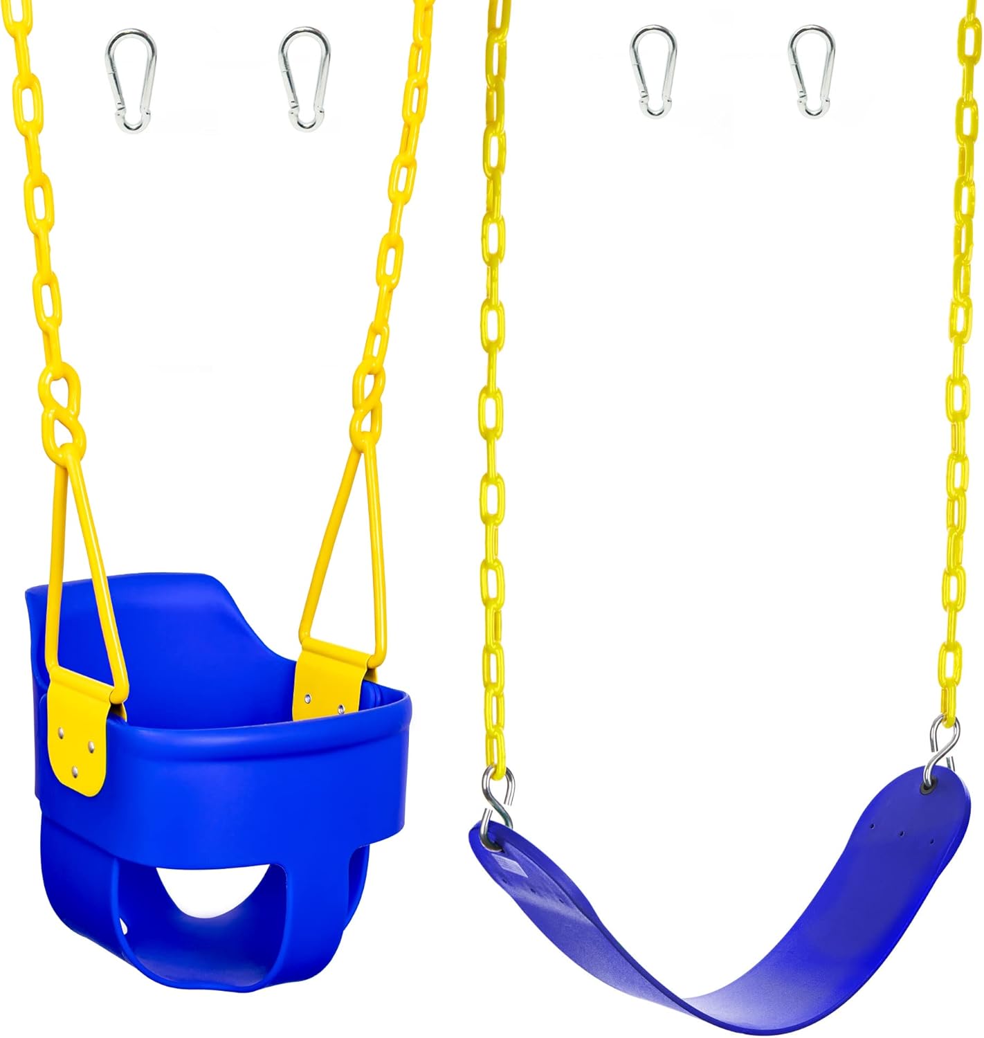 High Back Full Bucket Swing 3.0 and Heavy Duty Strap Swing Seat - Green Pack of 2