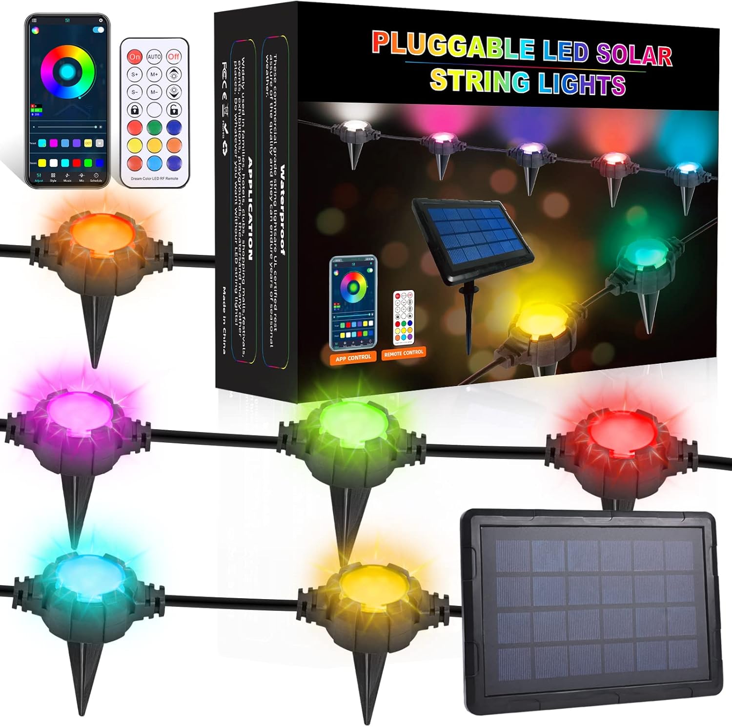 ZJOJO Solar Ground Lights,42ft RGB Outdoor Pathway Lights,16Pack IP67 Waterproof Solar Powered Garden Lights, Remote & APP Control Lawn Decor Lights, Walkway Lights for Stage Patio Yard
