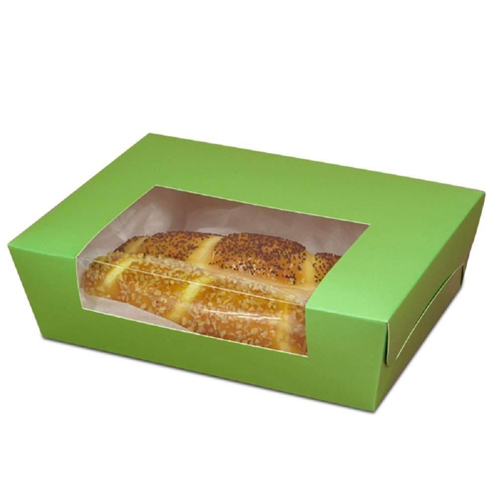Amz Supply 400 Pack Green Wrap Around Window Bakery Boxes 5.25x22 x 4.375x22 x 1.5x22 - Default Title