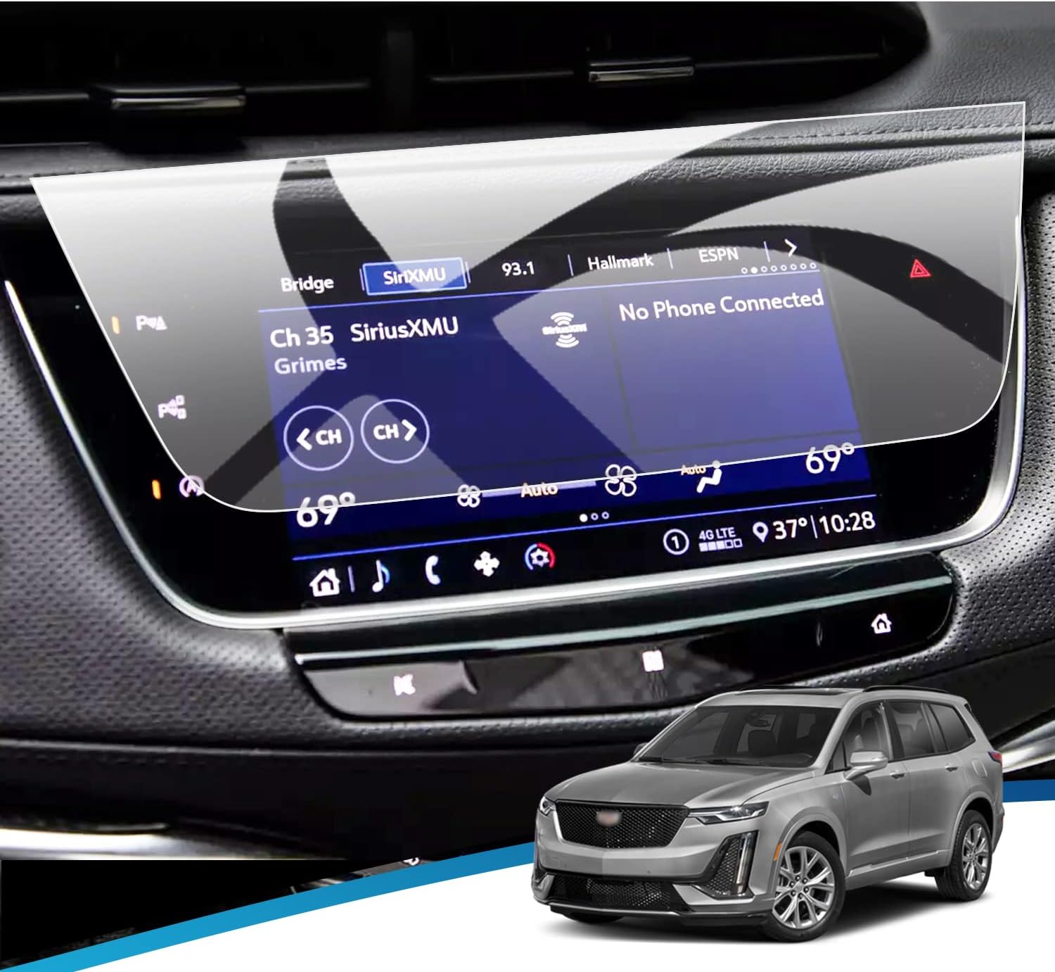 Compatible With Cadillac XT5 XT6 2019-2021 2022 Premium Tempered Glass Screen Protector - Anti-Glare Scratch Fingerprint Navigation Protection