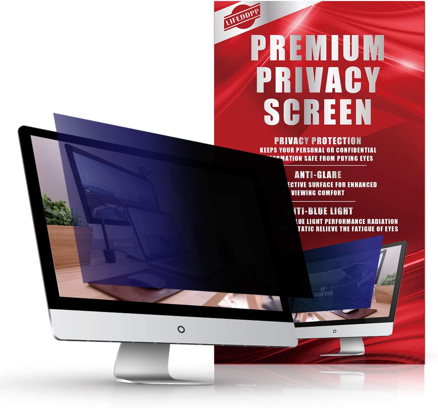 23.8 Inch Computer Privacy Screen Filter for Widescreen Monitor with 16:9 Aspect Ratio, Anti-Glare, Blocks 96% UV, Anti-Scratch Protector