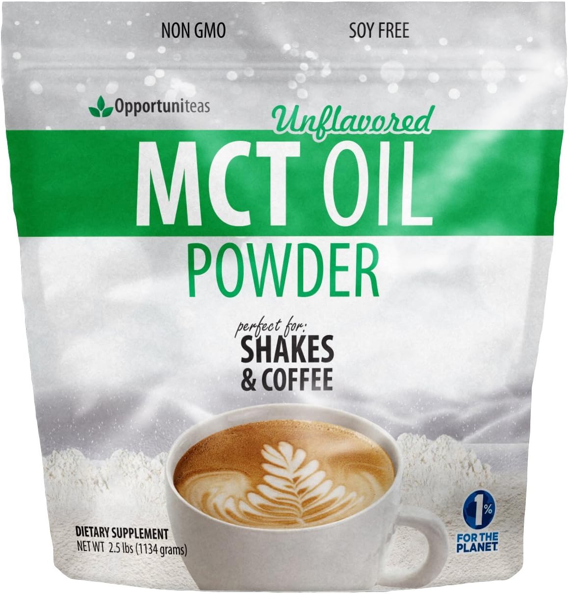 Opportuniteas MCT Oil Powder, Keto Creamer for Coffee,Tea, Drinks&Smoothies, Low Carb Keto Friendly, Boost Energy&Mental Focus, Supplement for Ketogenic Diet, Gluten Free, & Non-GMO, unflavored 2.5lbs Pack of 2