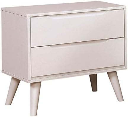 Furniture of America Belkor Mid-Century Modern Wood 2-Drawer Nightstand in Black