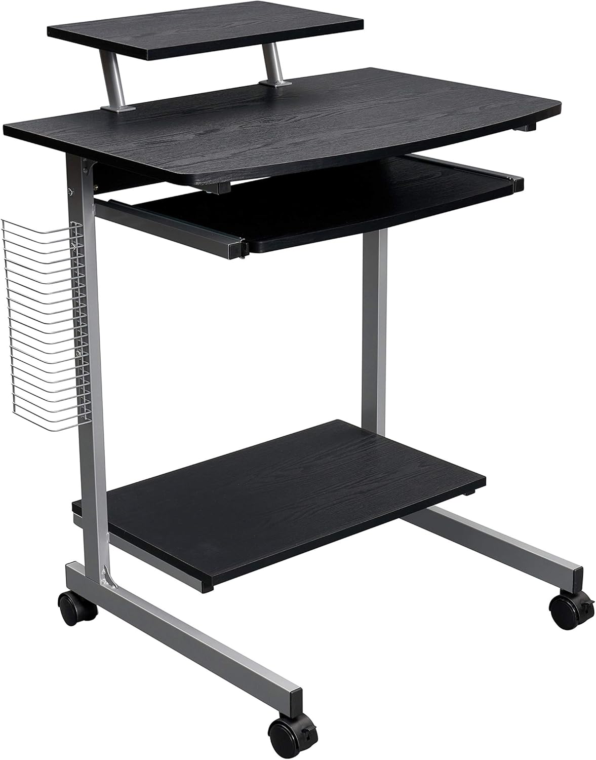 Techni Mobili Compact Computer Cart With Storage, Graphite Pack of 2