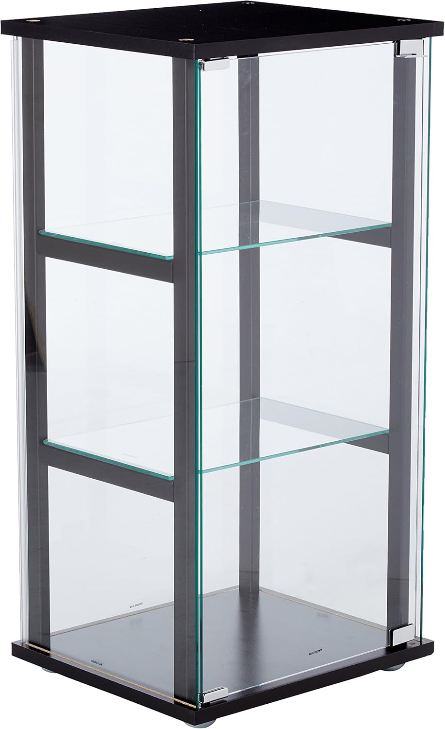 COASTER CO-950179 3-Shelf Glass Curio Cabinet, Black and Clear