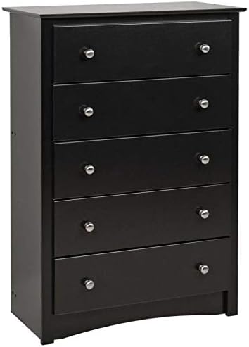 BOWERY HILL 5 Drawer Chest in Black