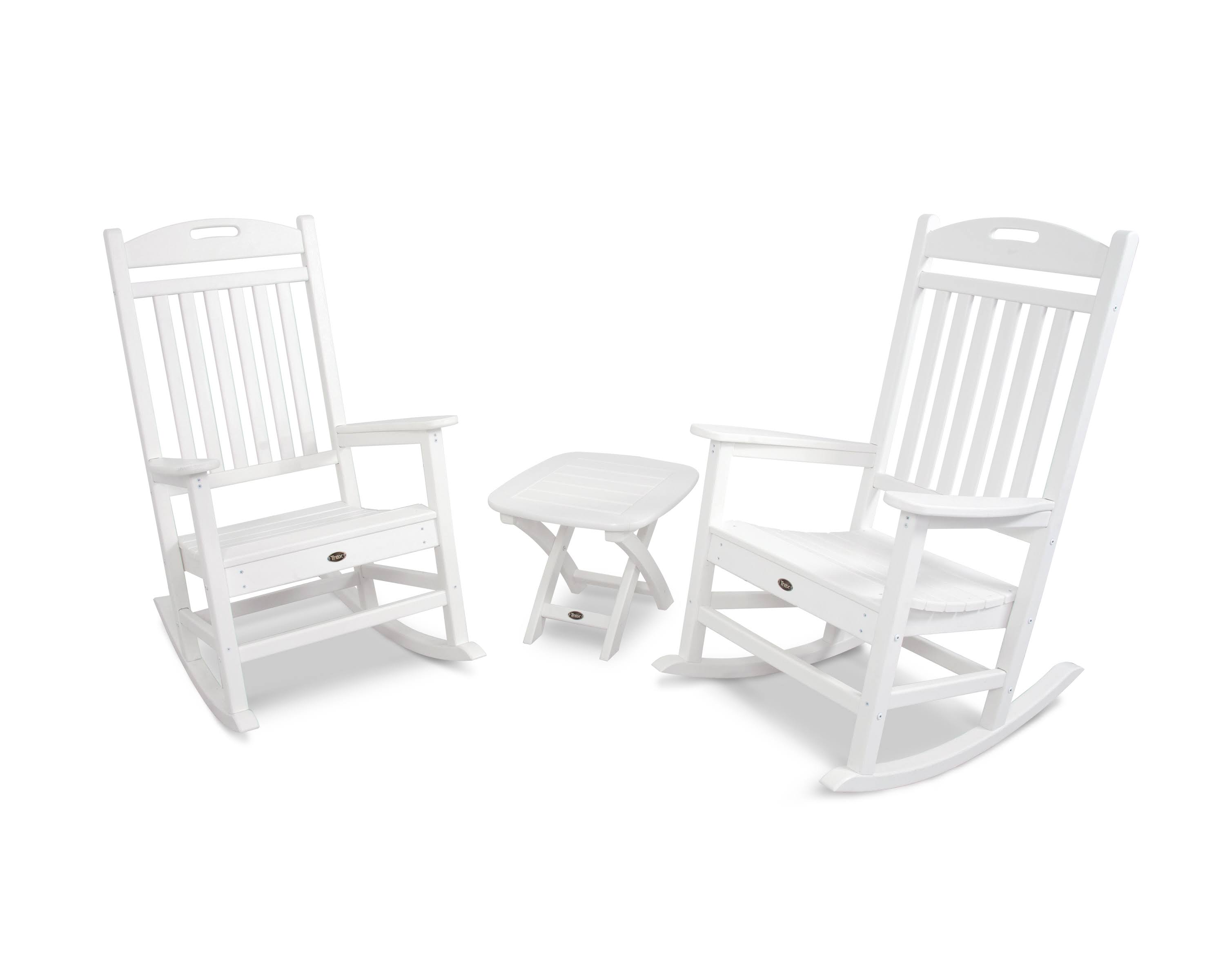 Trex Outdoor Yacht Club 3 Piece Rocker Set, Classic White