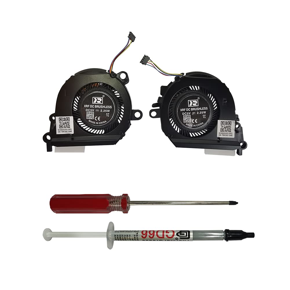 dilabi Replacement GPU+CPU Cooling Fan for HP Spectre 13-AE 13T-AE 13T-AE000 TPN-Q199 Series Laptop 4pins be Quiet Pack of 2