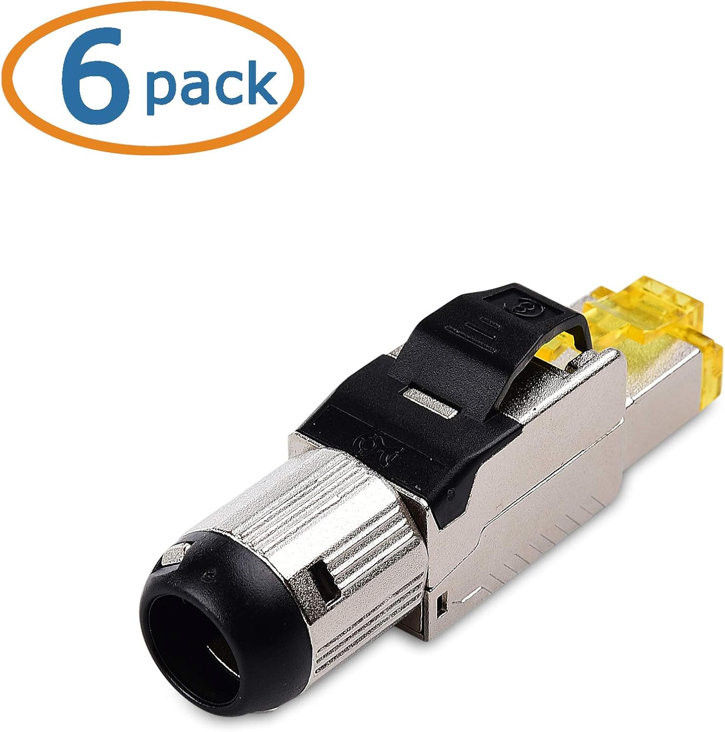 Cable Matters 6-Pack Tool Free Shielded RJ45 Cat 8, Cat8 Field Termination Plug, Cat8 Connector, Cat8 Plug Pack of 2