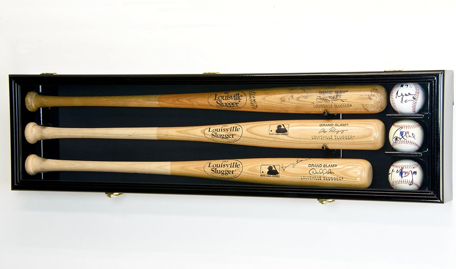 3 Baseball Bat Display Case Cabinet Holder Wall Rack Custom Options 98% UV - Lockable