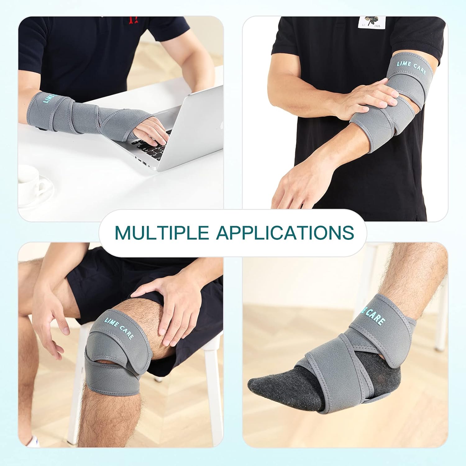 Cordless Heating Pad Wrap for Pain and Cramps Relief, Portable Heat Pad Therapy for Targeted Knee/Arm/Leg/Ankle/Elbow and Wrist, Moist & Dry Option, 3 Heating Levels, Auto-Off, Lightweighted Pack of 2