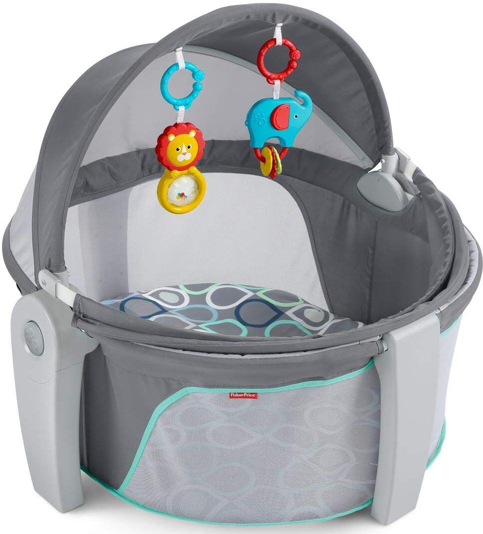 Fisher-Price On-the-Go Baby Dome, Grey/Blue/Yellow/White Pack of 2