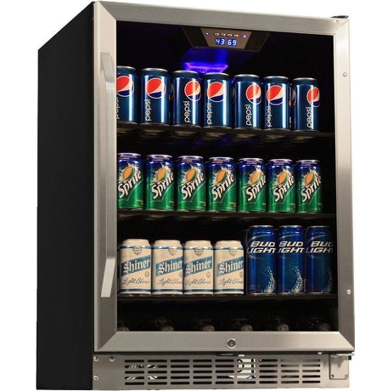 EdgeStar ES CBR1501SG 148 Can Stainless Steel Beverage Cooler - Black/Silver
