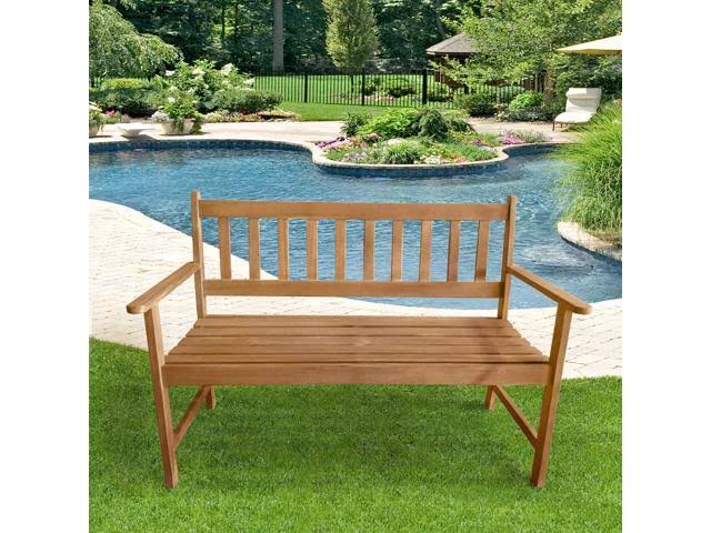 FDW Outdoor Patio Bench Wood Garden Bench Park Bench Acacia Wood for Pool Beach Backyard Balcony Porch Deck Garden Wooden Furnit