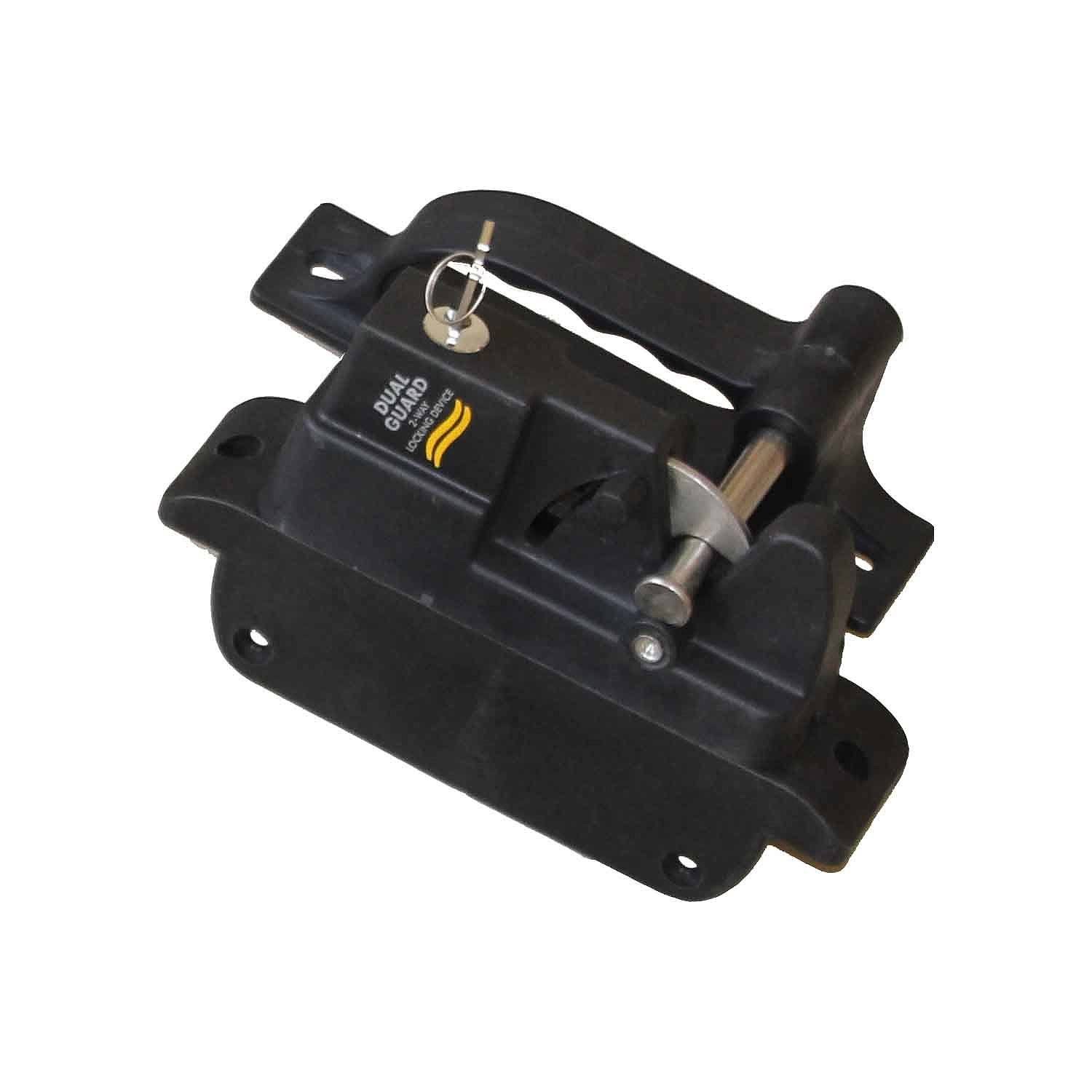 Richelieu 3040-PYR Black 1-3/4x22L Single Sided Locking Gate Latch