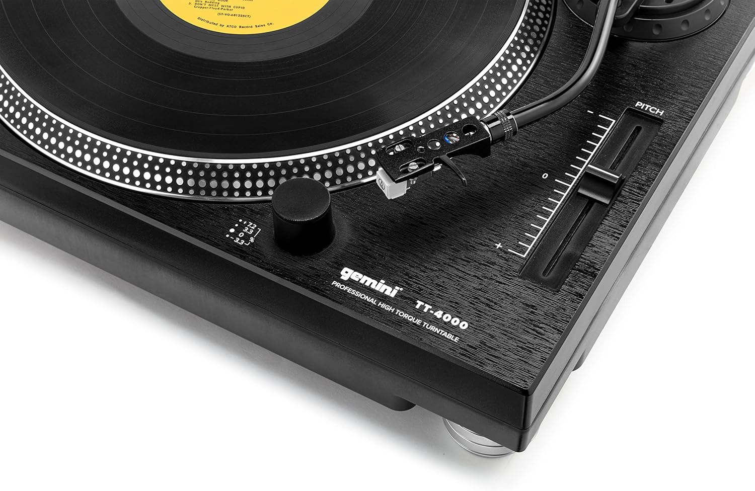 Gemini Sound TT-4000 Professional Direct-Drive DJ Turntable, High Torque, 3 Speeds Vinyl Record Player, Switchable Phono Preamp, Variable Pitch Control, Die-Cast Aluminum Platter, USB Audio Interface