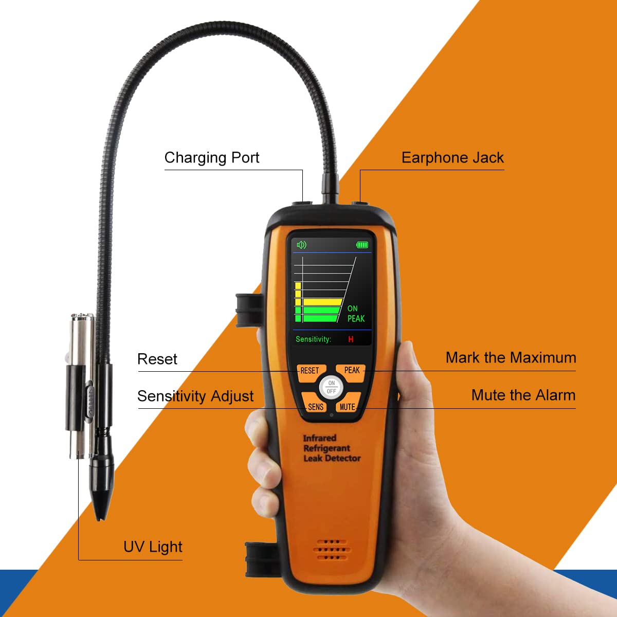 Elitech ILD-200 Infrared HVAC Refrigerant Leak Detector Auto Halogen Leakage Tester