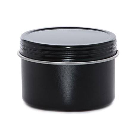 432ea - 2 oz Black Screw Top Round Tin Can by Paper Mart